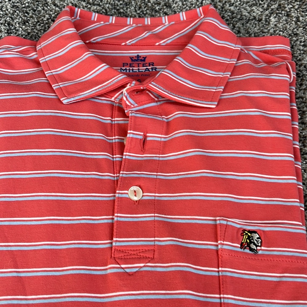 Peter Millar . AGC! Aronimink Golf! Orange & white striped. Indian Head!